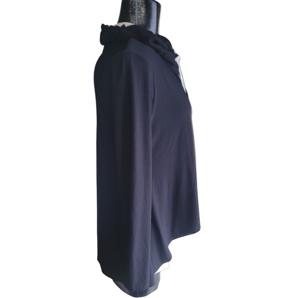 Joseph Ribkoff Black and Cream Colored Slouch Collar Top 8 - Picture 5 of 8